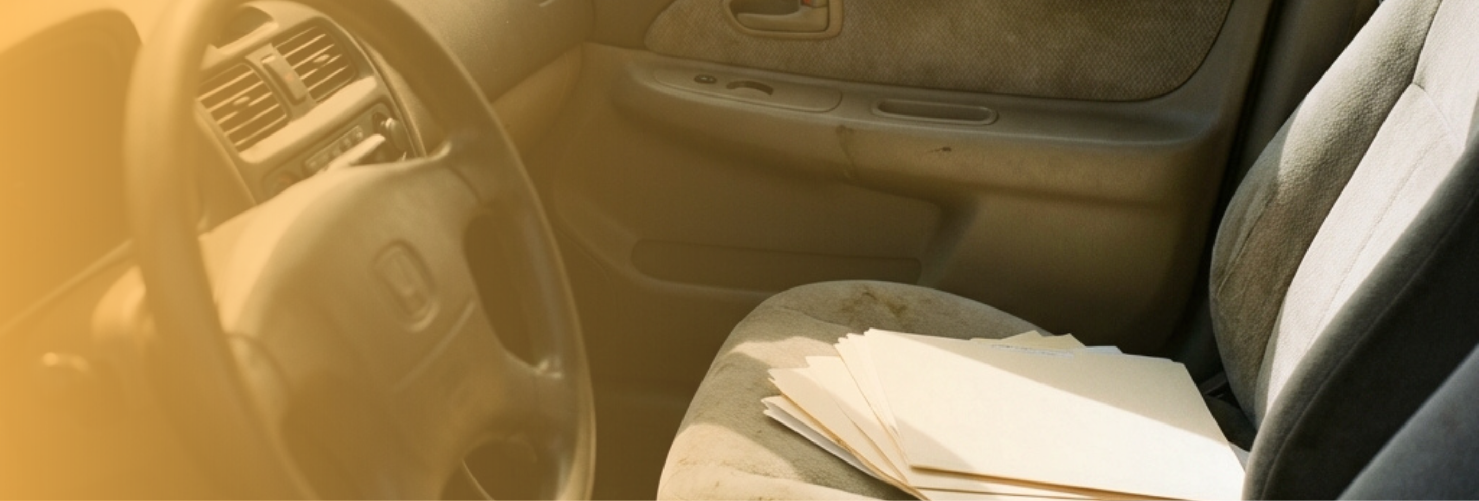 Car with Inspection Paperwork