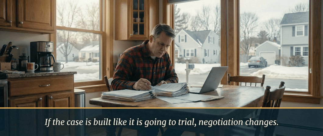 car-accident-victim-reviewing-claim-documents-at-home-in-new-hampshire