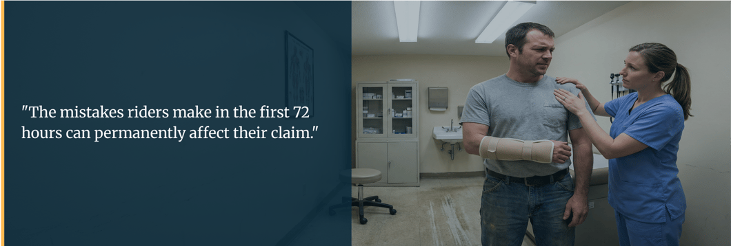 injured-rider-being-examined-at-new-hampshire-urgent-care-clinic