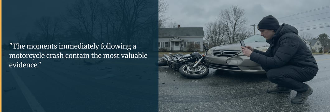 person-photographing-vehicle-damage-after-motorcycle-accident