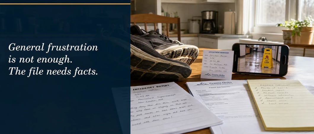 shoes-phone-hazard-photo-appointment-card-slip-fall-evidence
