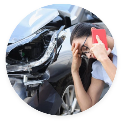 Woman involved in a motor vehicle collision