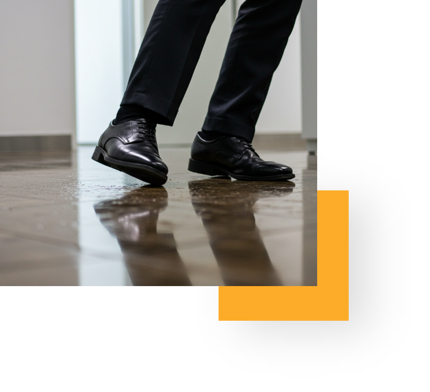 Image of a man in a slip and fall accident at the mall
